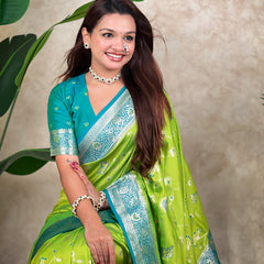 Premium Banarasi Soft Silk Saree With Blouse Piece