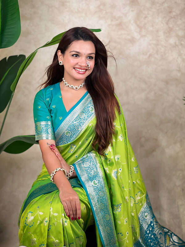Premium Banarasi Soft Silk Saree With Blouse Piece