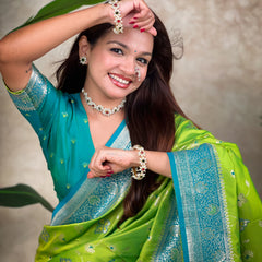 Premium Banarasi Soft Silk Saree With Blouse Piece