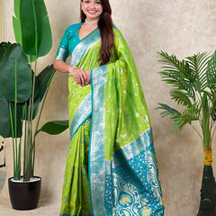Premium Banarasi Soft Silk Saree With Blouse Piece