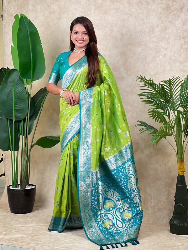 Premium Banarasi Soft Silk Saree With Blouse Piece