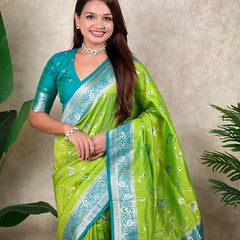 Premium Banarasi Soft Silk Saree With Blouse Piece