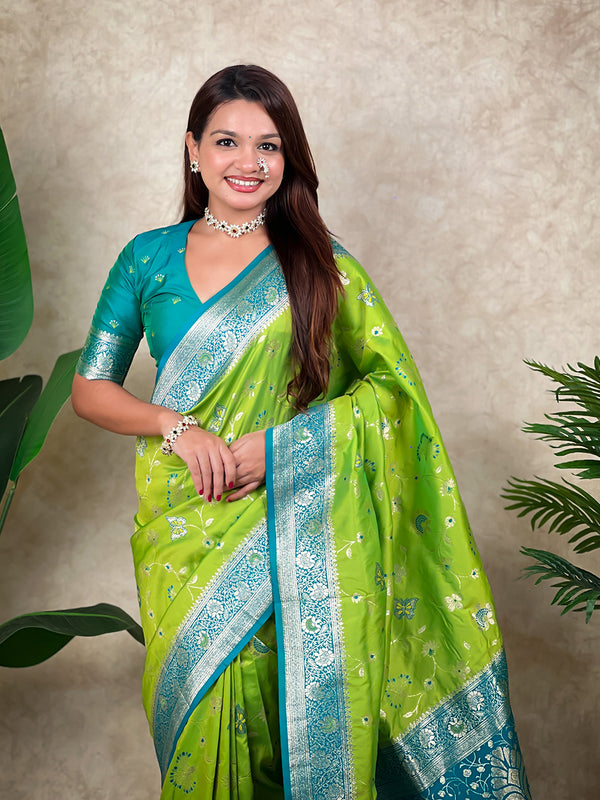 Premium Banarasi Soft Silk Saree With Blouse Piece