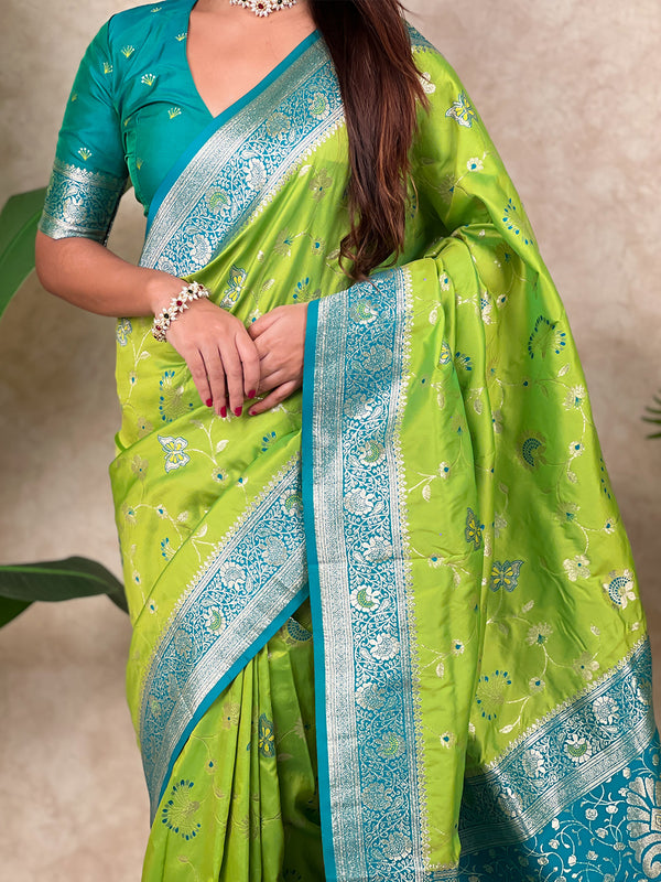 Premium Banarasi Soft Silk Saree With Blouse Piece