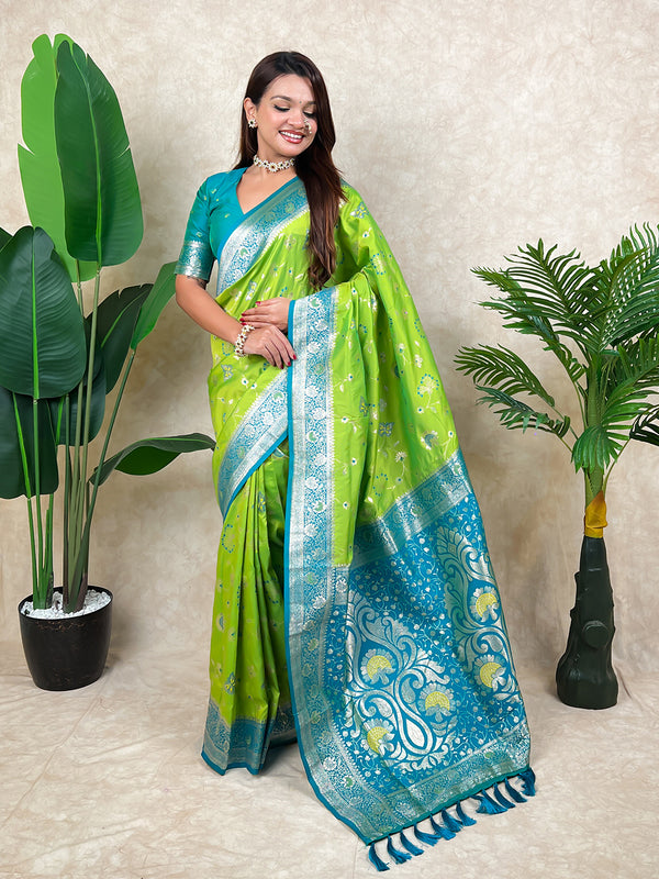Premium Banarasi Soft Silk Saree With Blouse Piece