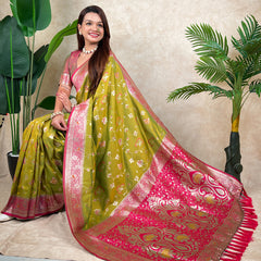 Premium Banarasi Soft Silk Saree With Blouse Piece