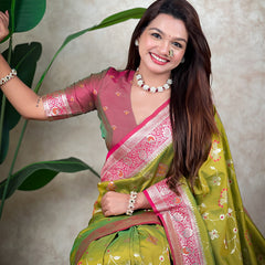 Premium Banarasi Soft Silk Saree With Blouse Piece