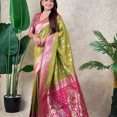 Premium Banarasi Soft Silk Saree With Blouse Piece