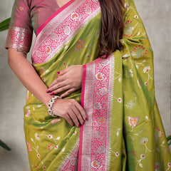 Premium Banarasi Soft Silk Saree With Blouse Piece