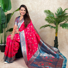 Premium Banarasi Soft Silk Saree With Blouse Piece