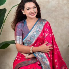 Premium Banarasi Soft Silk Saree With Blouse Piece