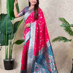 Premium Banarasi Soft Silk Saree With Blouse Piece
