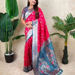 Premium Banarasi Soft Silk Saree With Blouse Piece
