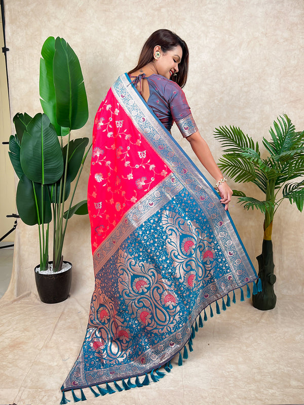 Premium Banarasi Soft Silk Saree With Blouse Piece