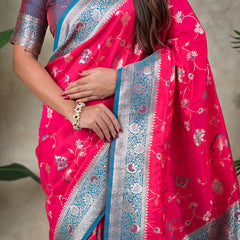 Premium Banarasi Soft Silk Saree With Blouse Piece