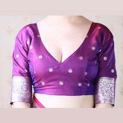 Banarasi Silk Blend Saree with Blouse Piece