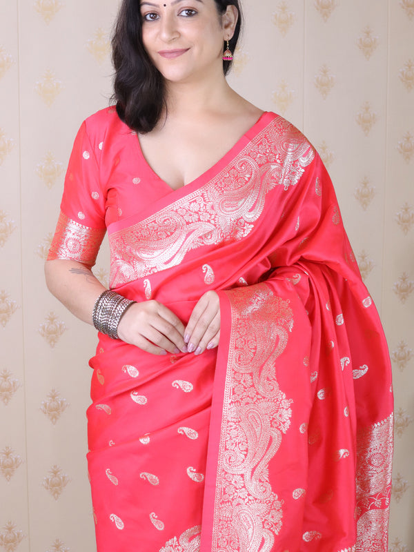 Banarasi Silk Blend Saree with Blouse Piece