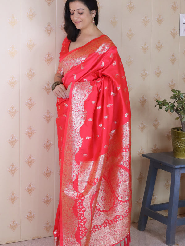 Banarasi Silk Blend Saree with Blouse Piece