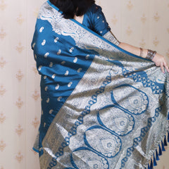 Banarasi Silk Blend Saree with Blouse Piece