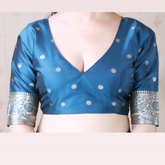 Banarasi Silk Blend Saree with Blouse Piece