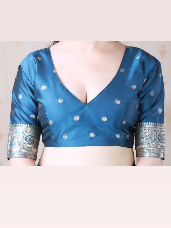 Banarasi Silk Blend Saree with Blouse Piece