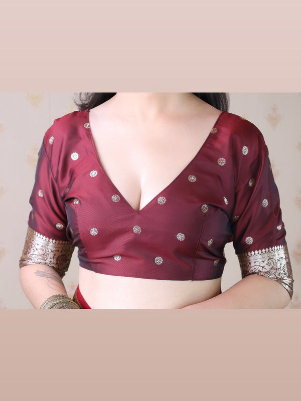 Banarasi Silk Blend Saree with Blouse Piece