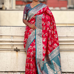 Premium Banarasi Soft Silk Saree With Blouse Piece