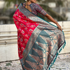 Premium Banarasi Soft Silk Saree With Blouse Piece