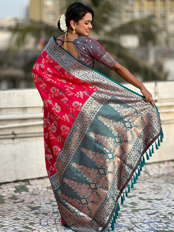 Premium Banarasi Soft Silk Saree With Blouse Piece