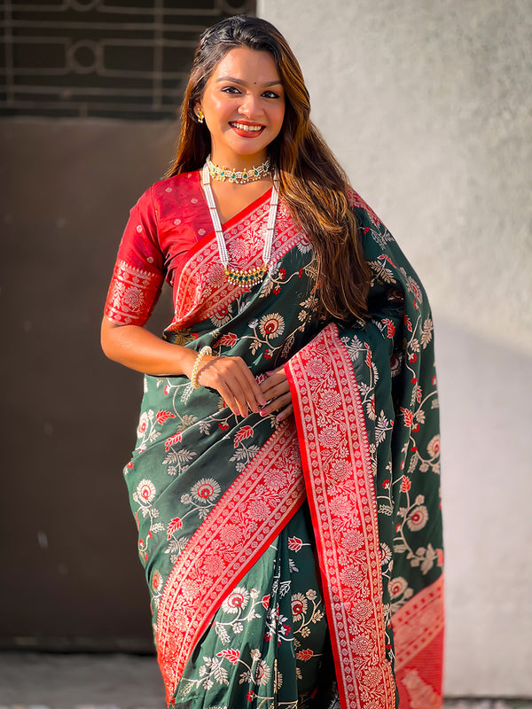 Premium Banarasi Soft Silk Saree With Blouse Piece