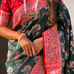 Premium Banarasi Soft Silk Saree With Blouse Piece