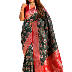 Premium Banarasi Soft Silk Saree With Blouse Piece