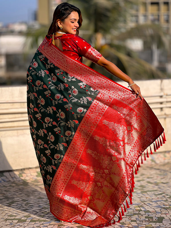 Premium Banarasi Soft Silk Saree With Blouse Piece