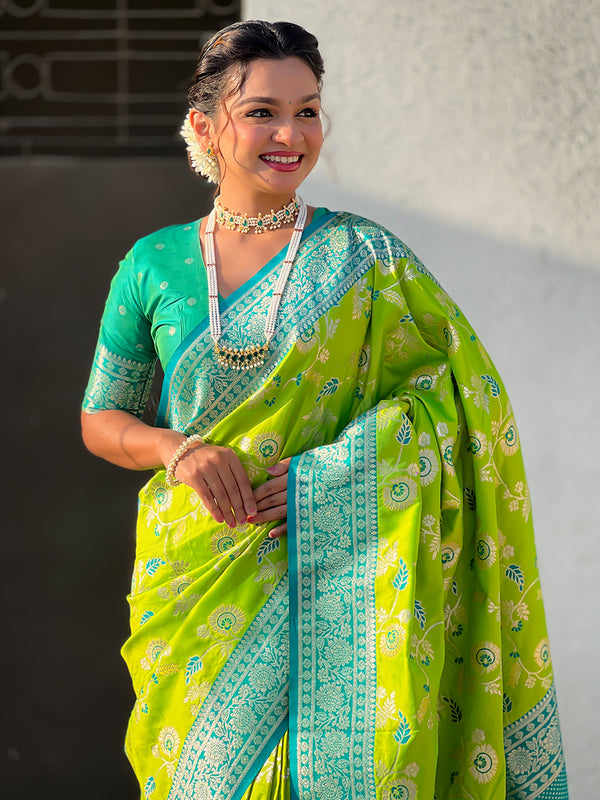 Premium Banarasi Soft Silk Saree With Blouse Piece