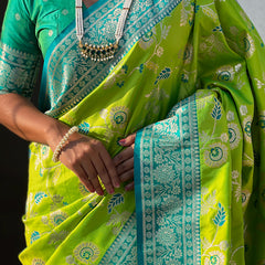 Premium Banarasi Soft Silk Saree With Blouse Piece