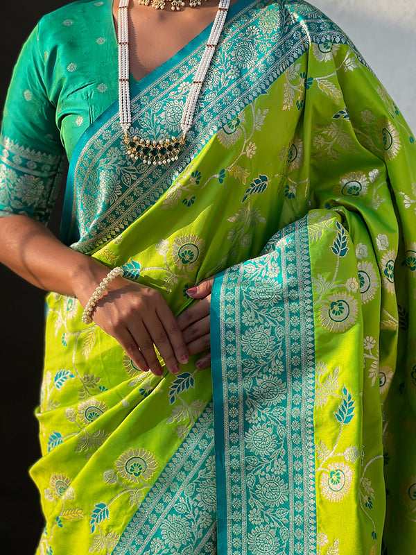 Premium Banarasi Soft Silk Saree With Blouse Piece