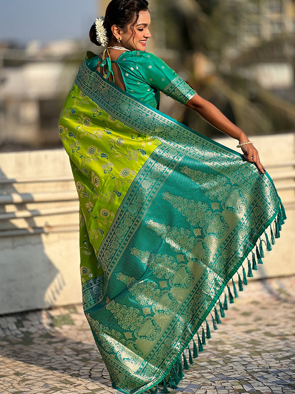 Premium Banarasi Soft Silk Saree With Blouse Piece
