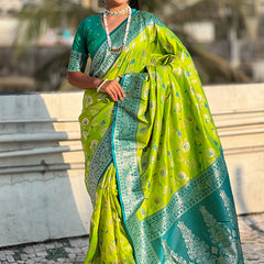 Premium Banarasi Soft Silk Saree With Blouse Piece