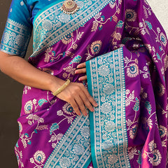 Premium Banarasi Soft Silk Saree With Blouse Piece