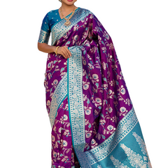 Premium Banarasi Soft Silk Saree With Blouse Piece