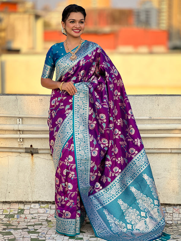Premium Banarasi Soft Silk Saree With Blouse Piece