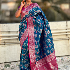 Premium Banarasi Soft Silk Saree With Blouse Piece
