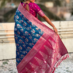 Premium Banarasi Soft Silk Saree With Blouse Piece