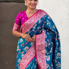 Premium Banarasi Soft Silk Saree With Blouse Piece