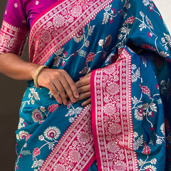 Premium Banarasi Soft Silk Saree With Blouse Piece