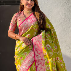 Premium Banarasi Soft Silk Saree With Blouse Piece