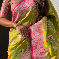 Premium Banarasi Soft Silk Saree With Blouse Piece