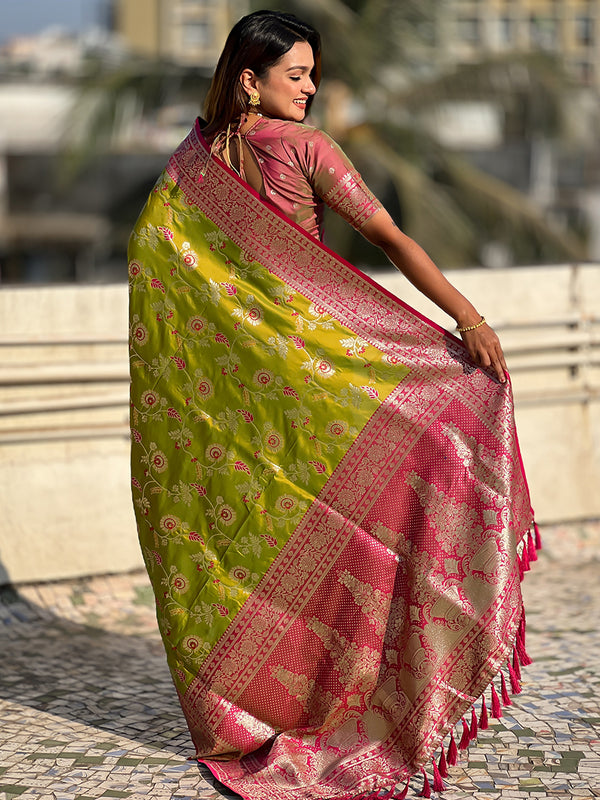 Premium Banarasi Soft Silk Saree With Blouse Piece