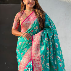 Premium Banarasi Soft Silk Saree With Blouse Piece