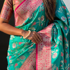 Premium Banarasi Soft Silk Saree With Blouse Piece